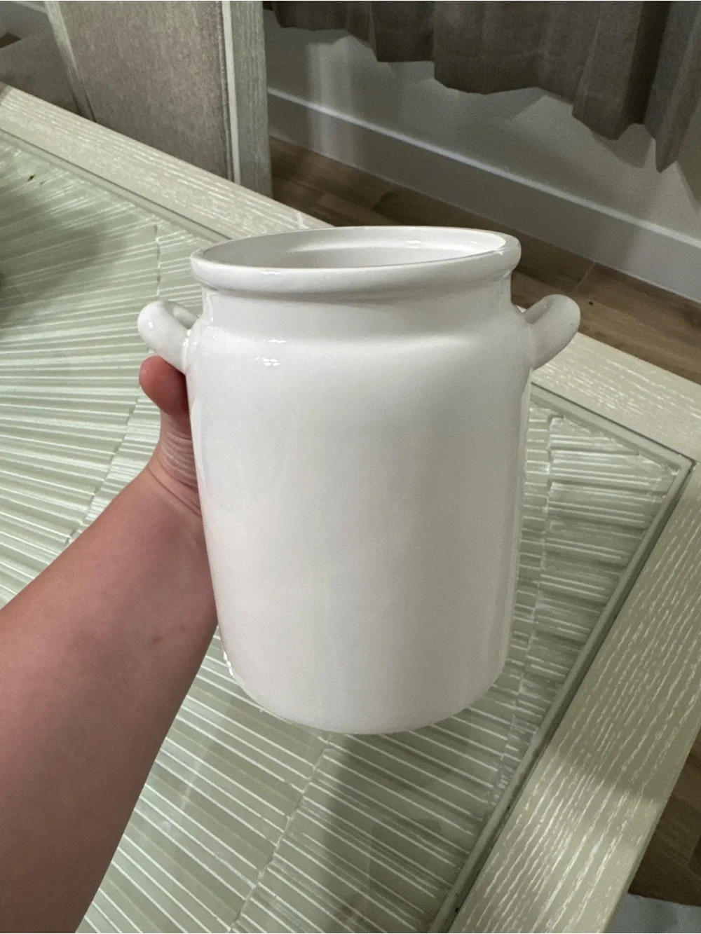 White Ceramic Milk Can Vase
